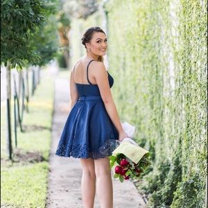 Sherri Hill dark blue dress